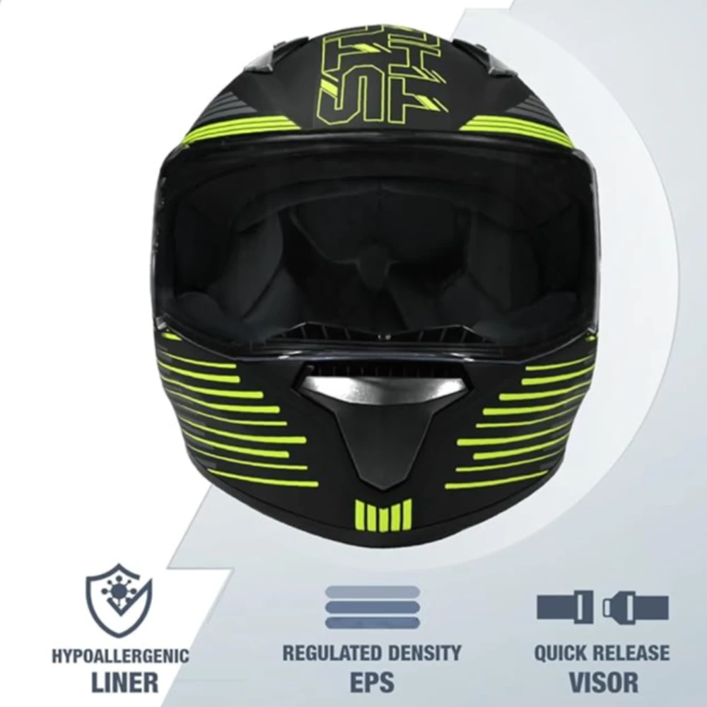 Studds Thunder D11 Isi and Dot Certified Full Face Motorcycling Helmet for Men and Women with Clear Visor