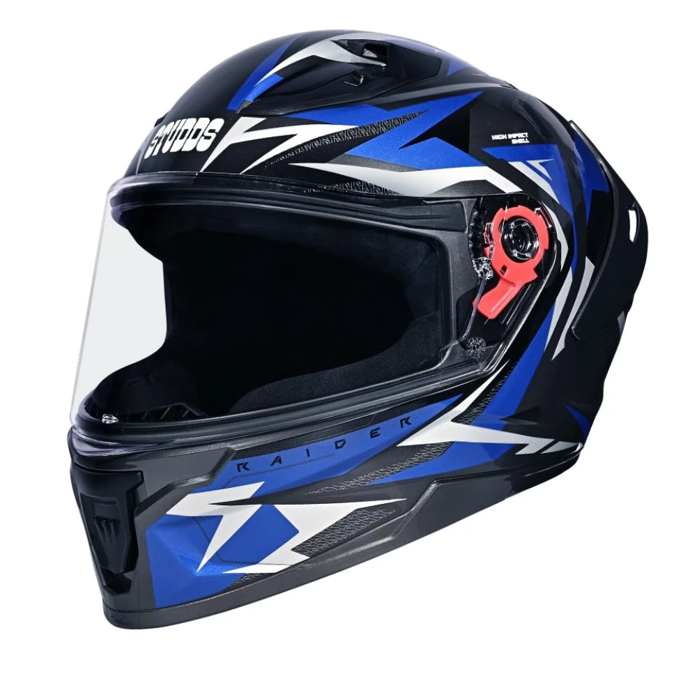 STUDDS Raider Skulpt ISI Certified Full Face Helmet for Men and Women with Spoilor and Clear Visor