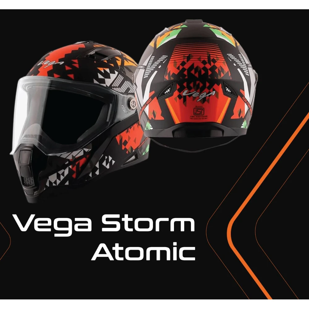 Vega Storm Atomic Dull Black Orange Helmet-M