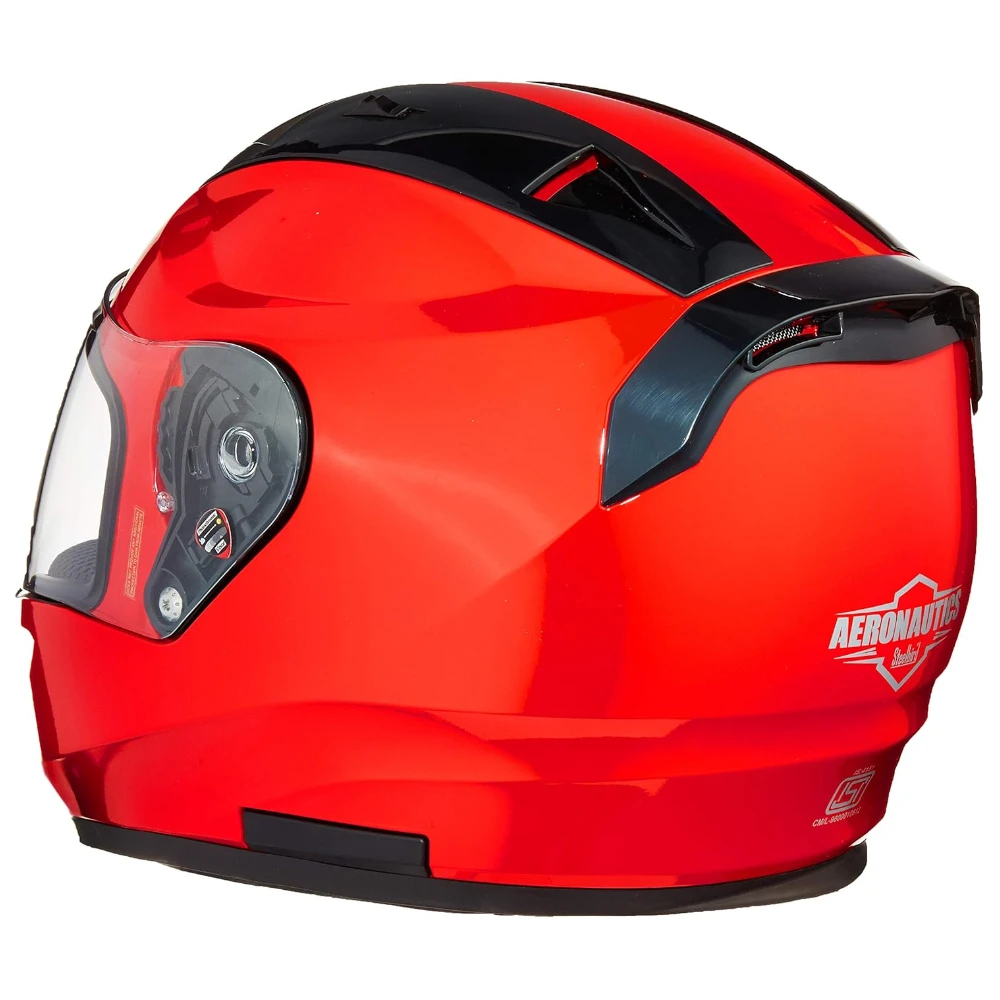 Steelbird SA-1 Aeronautics Full Face Helmet Red, Size: M(55-56 cm)