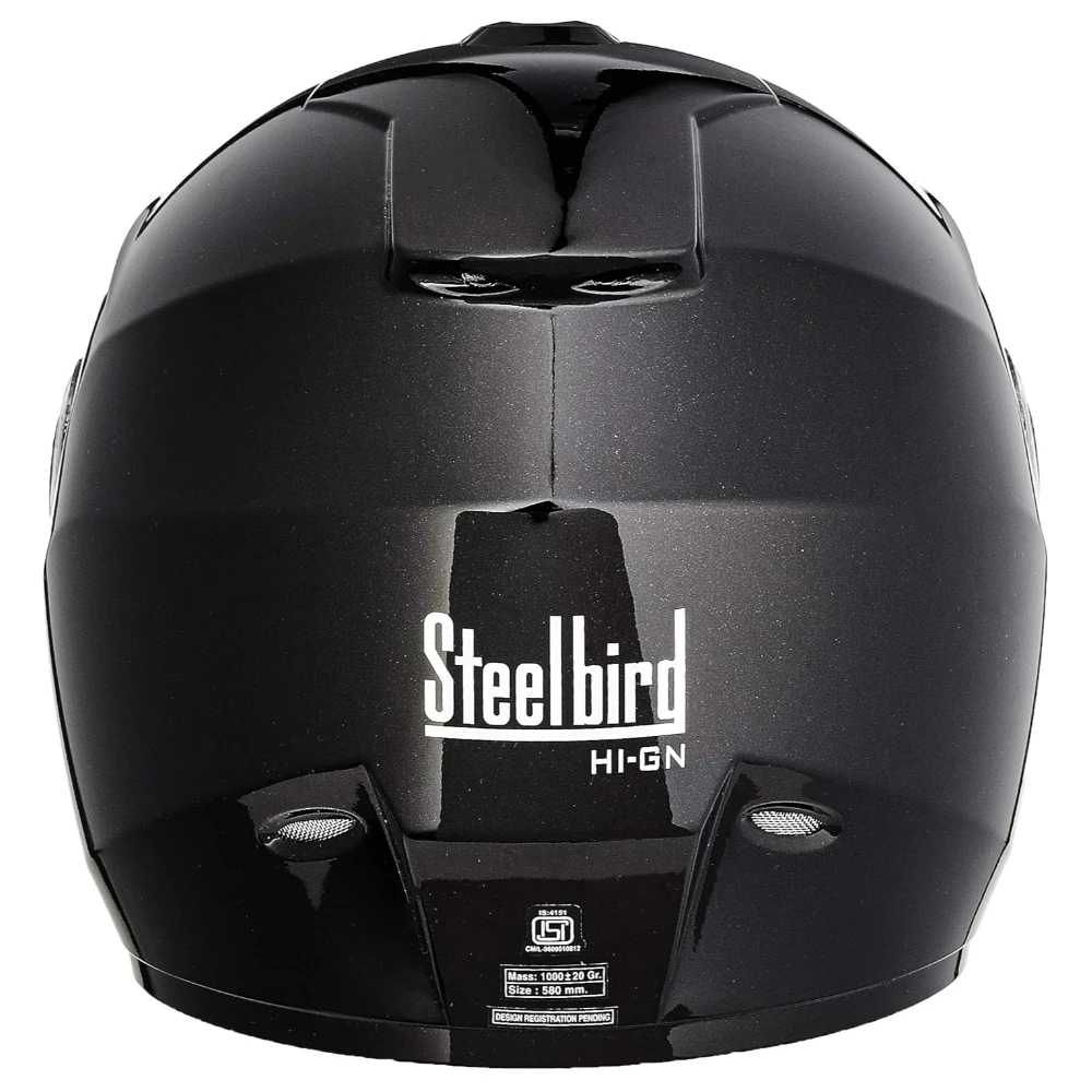 Steelbird SBH-11 Full Face Helmet Black, Size: L(57-58 cm)