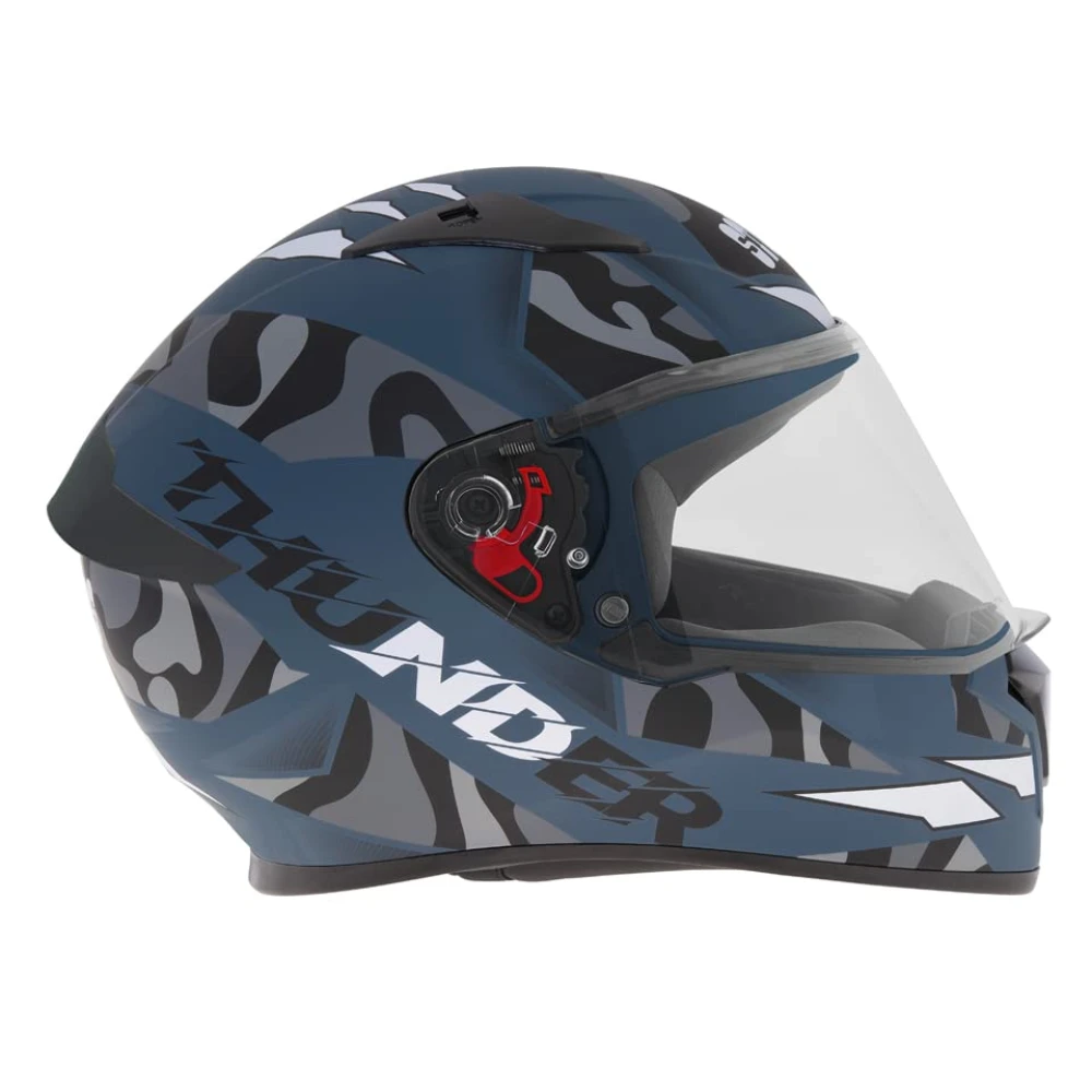 Studds Thunder Full Face Helmet D7 with Clear Visor (Matt Turquoise N4, M)
