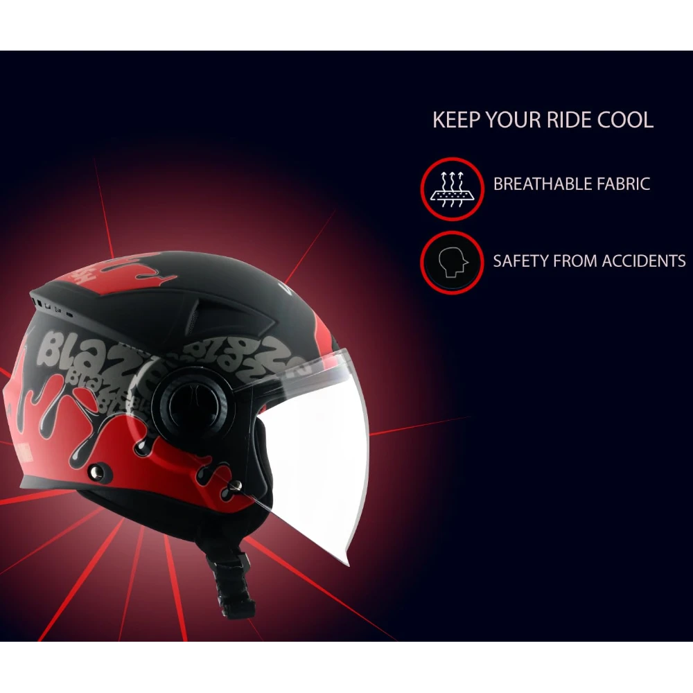 Vega Blaze Dx Bz2 Full Face Motorcycling Helmet Dull Black Red-M