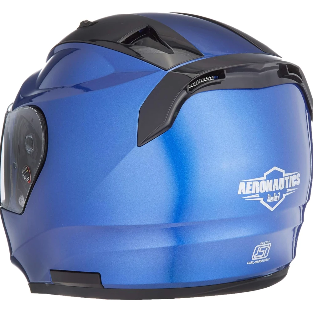 Steelbird SA-1 Aeronautics Full Face Helmet Blue, Size: L(57-58 cm)