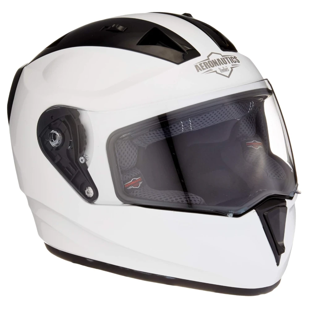 Steelbird SA-1 Aeronautics Full Face Helmet White, Size: M(55-56 cm)