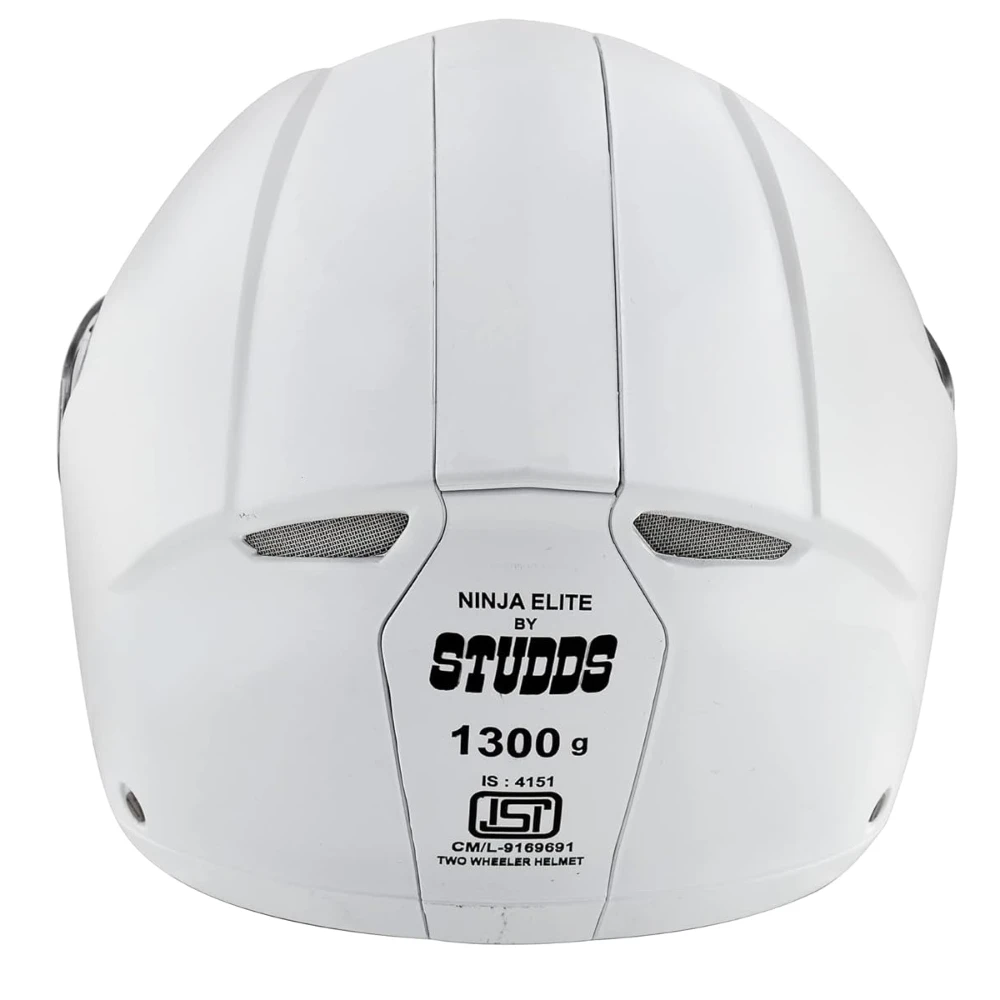Studds Ninja Elite Super Flip Up Full Face Helmet (White, XL)