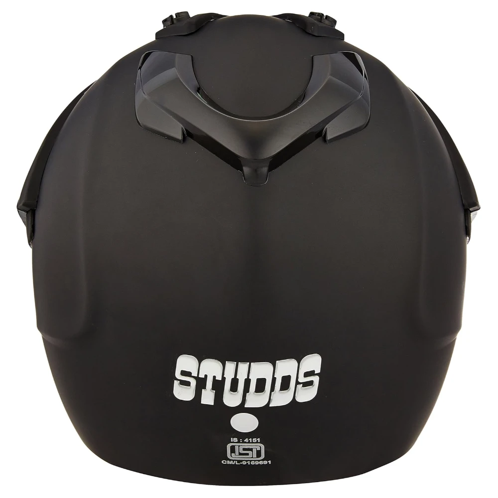 Studds Motocross Plain Full Face Helmet with Plain Visor (Matt Black, L)