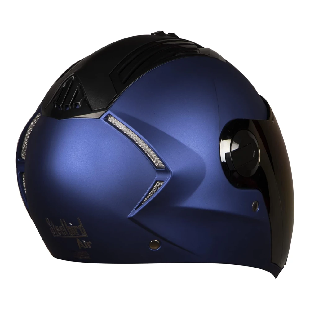 Steelbird Air SBA-2 Matt Full Face Helmet with Iridium Blue Visor (Blue, 580 mm)