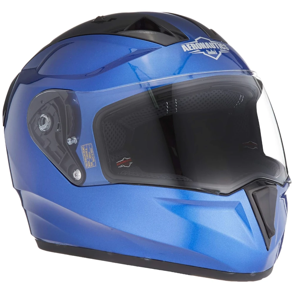 Steelbird SA-1 Aeronautics Full Face Helmet Blue, Size: L(57-58 cm)
