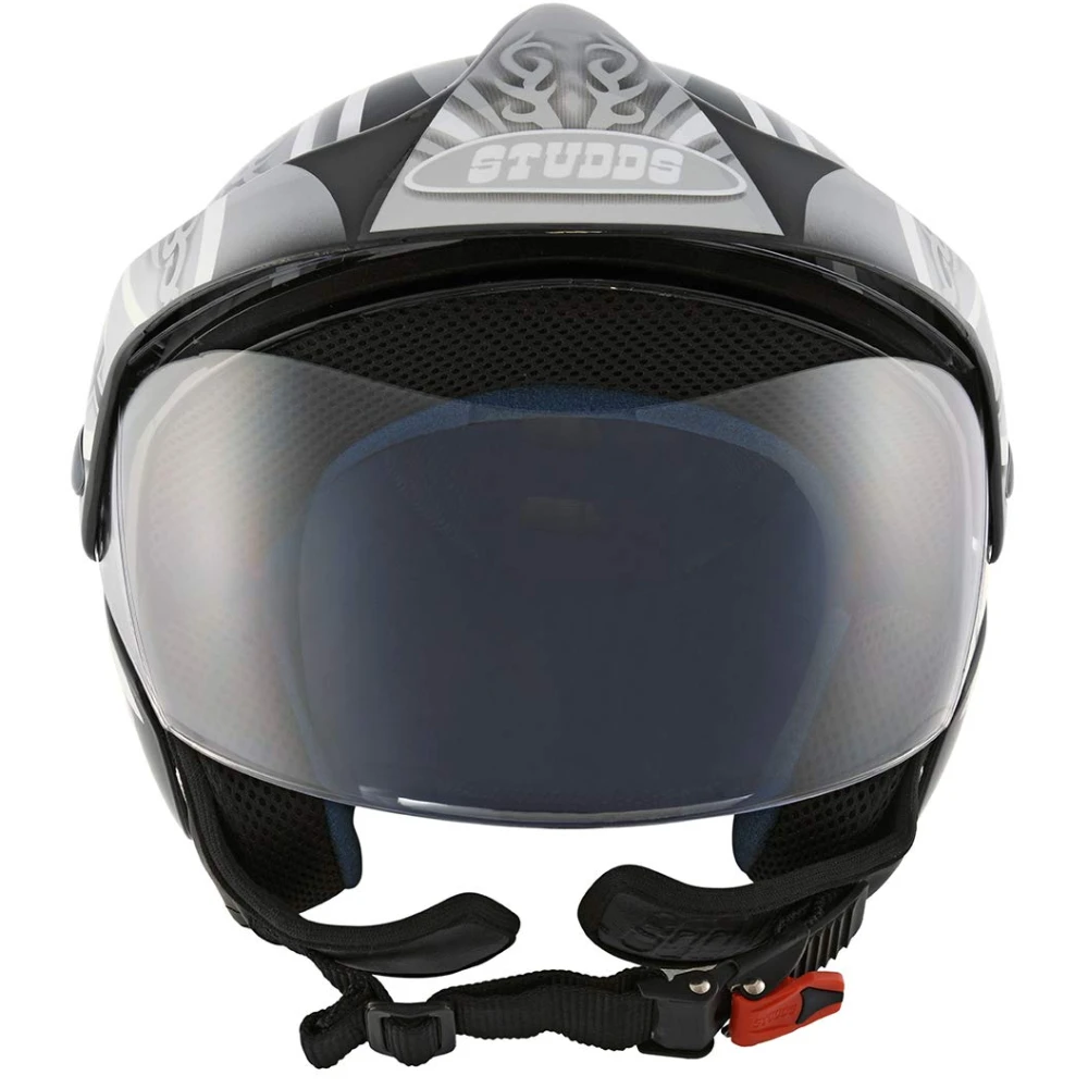 Studds Marshall D3 Open Face Helmet (Black Grey, x-large)