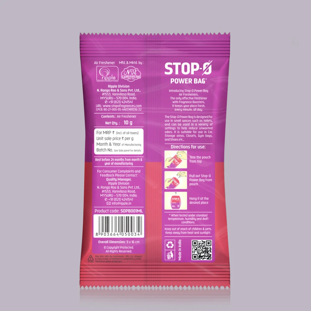Stop-O Hanging Freshener Power Bag - Melon (Pack of 8)