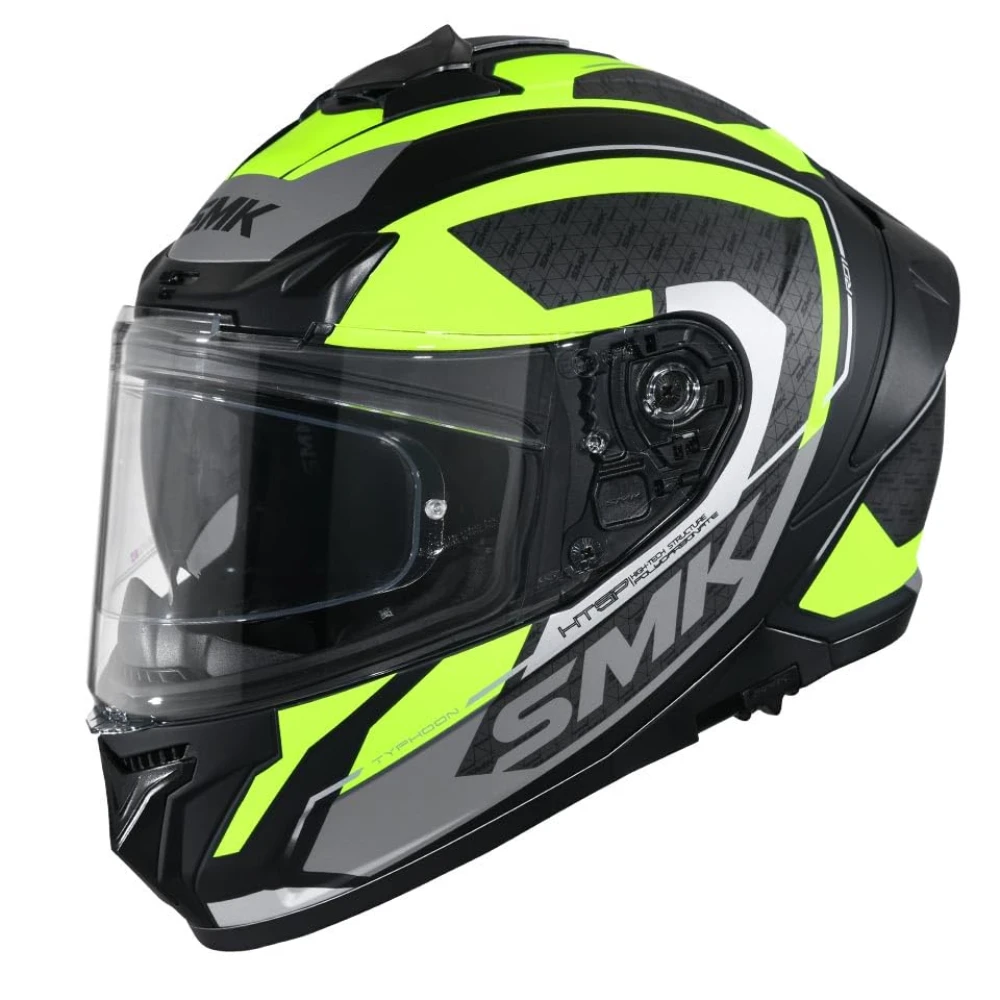 SMK Typhoon RD1 ISI ECE & DOT Certified Full Face Dual Visor Helmet for Men and Women with Pinlock Fitted Clear Visor and Inner Sun Visor ( MATT Black - MA246 - XS )
