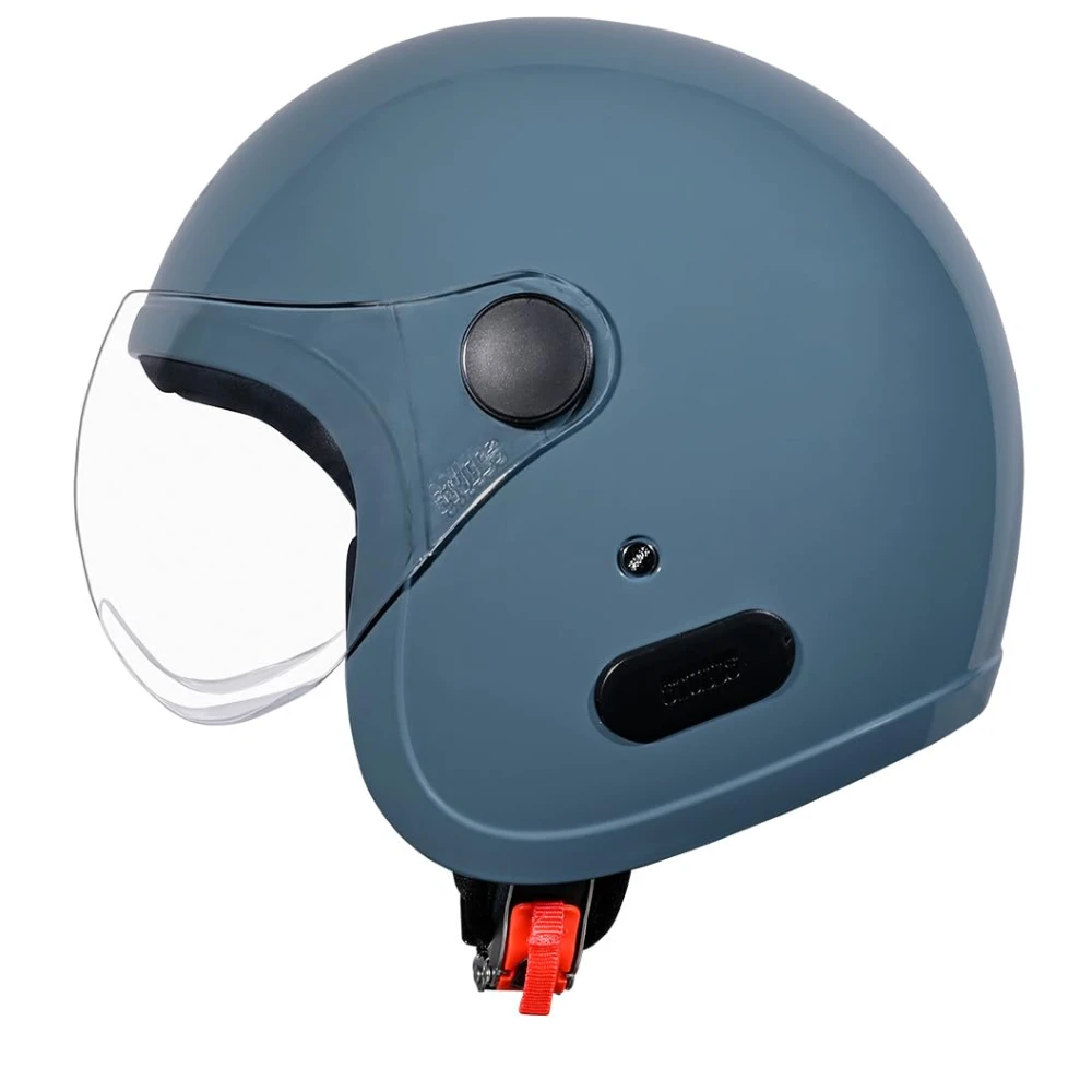 Studds Jet Open Face ISI Certified Helmet with Chopper Visor Shark Skin Blue - M