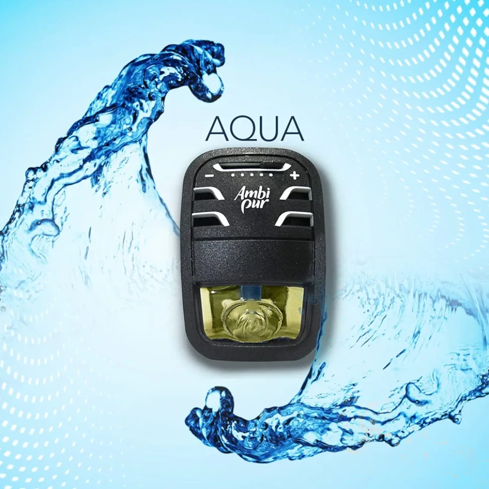 Ambi Pur Car Air Freshener Starter Kit, Aqua, 7.5 ml