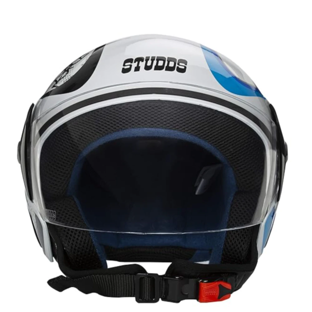 Studds CUB D3 Open Face Helmet (White and Blue, L)