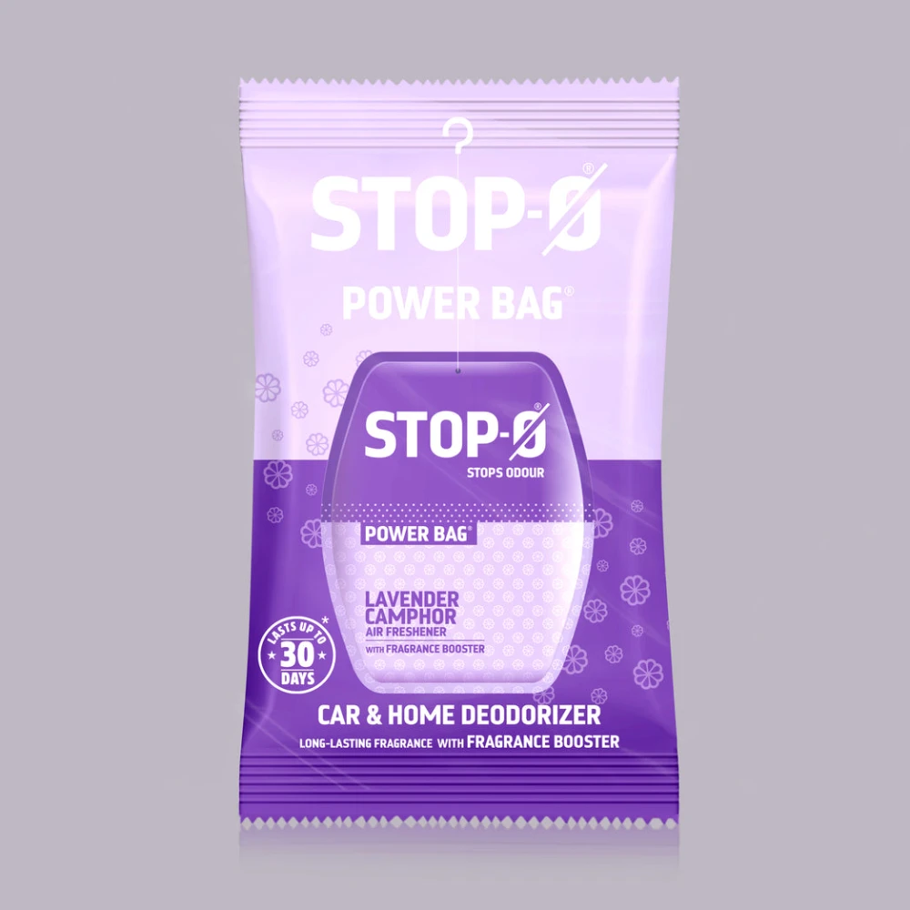 Stop-O Hanging Freshener Power Bag - Lavender Camphor (Pack of 8)