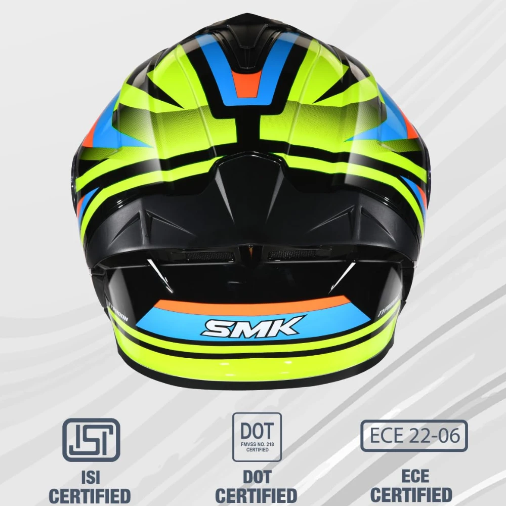 SMK Typhoon Freeride ISI ECE & DOT Certified Full Face Dual Visor Helmet for Men and Women with Pinlock Fitted Clear Visor and Inner Sun Visor ( GL245 - 2XL )