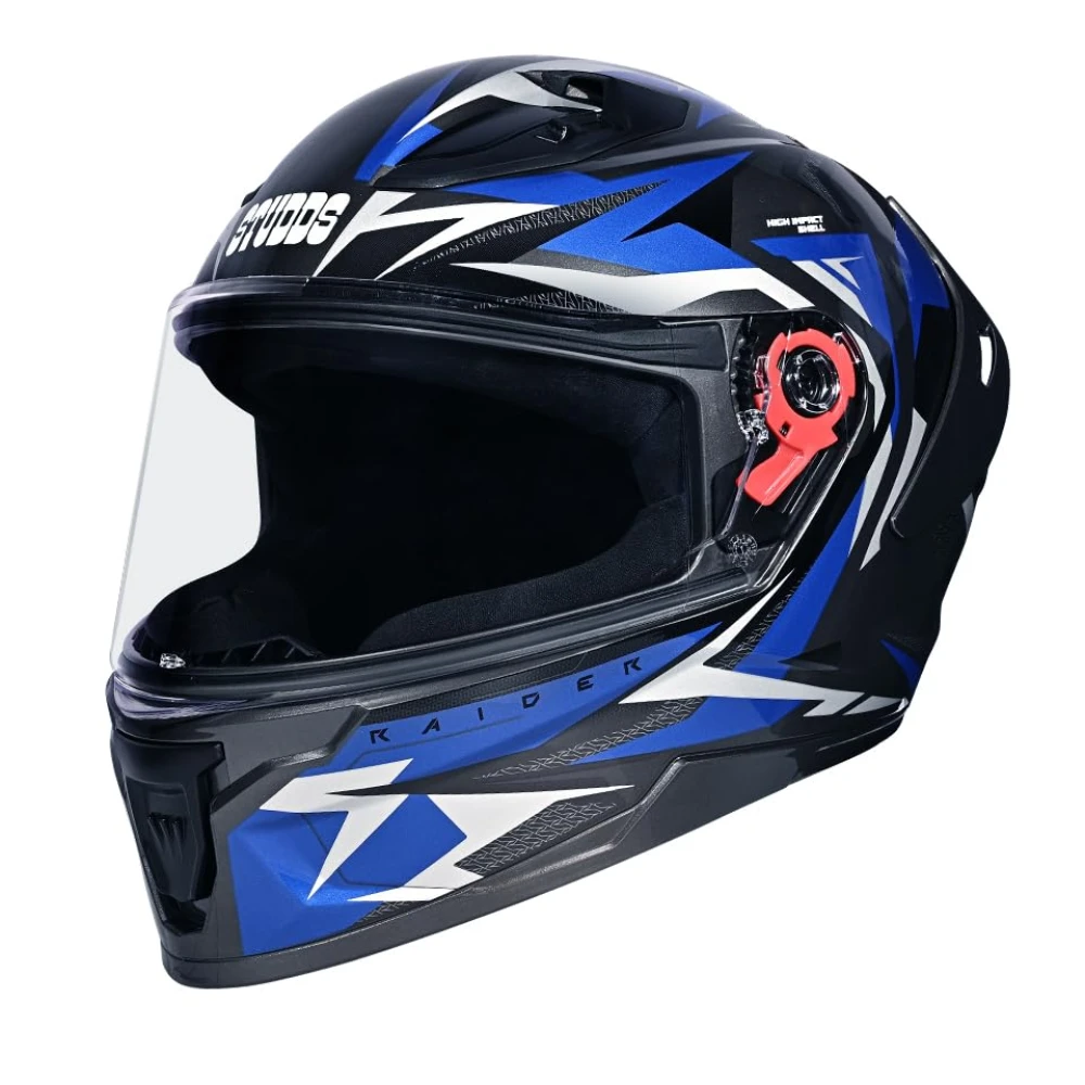 STUDDS Raider Skulpt ISI Certified Full Face Helmet for Men and Women with Spoilor and Clear Visor
