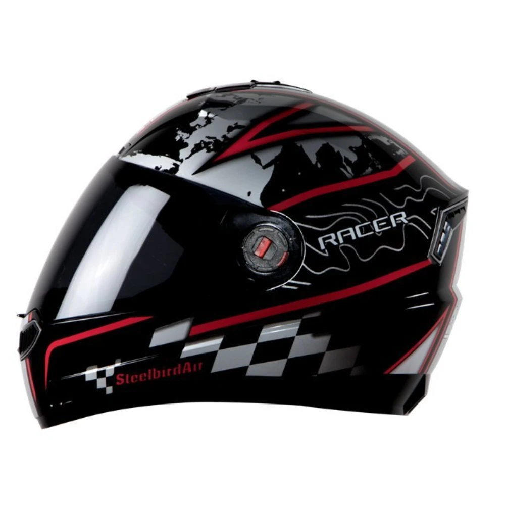 Steelbird STE_AIR_35 Air Racer Full Face Helmet with Visor (Multicolor, L)