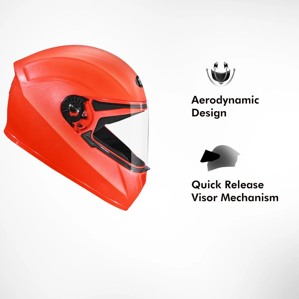 STUDDS Crest Eco ISI Certified Full Face Helmet for Men and Women with Clear Visor