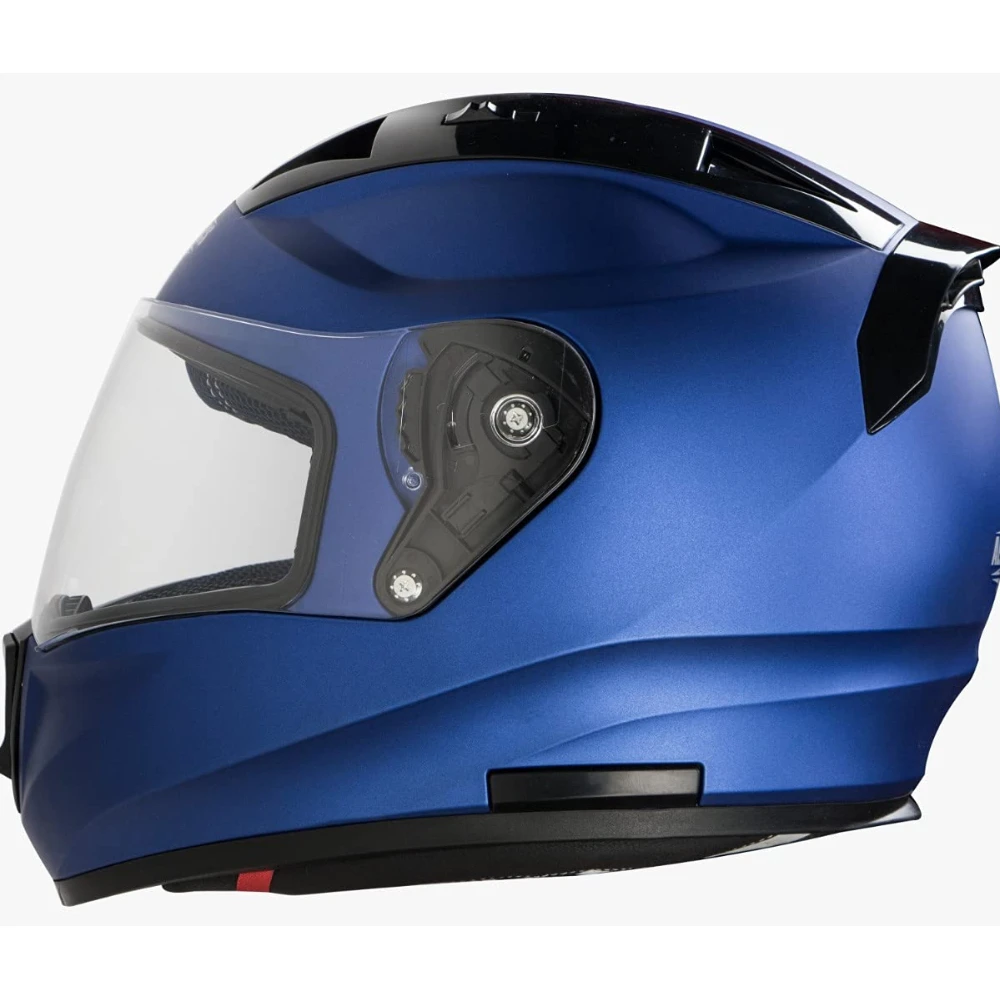 Steelbird SA-1 Aeronautics Full Face Helmet with Plain Visor (Glossy Blue, M)