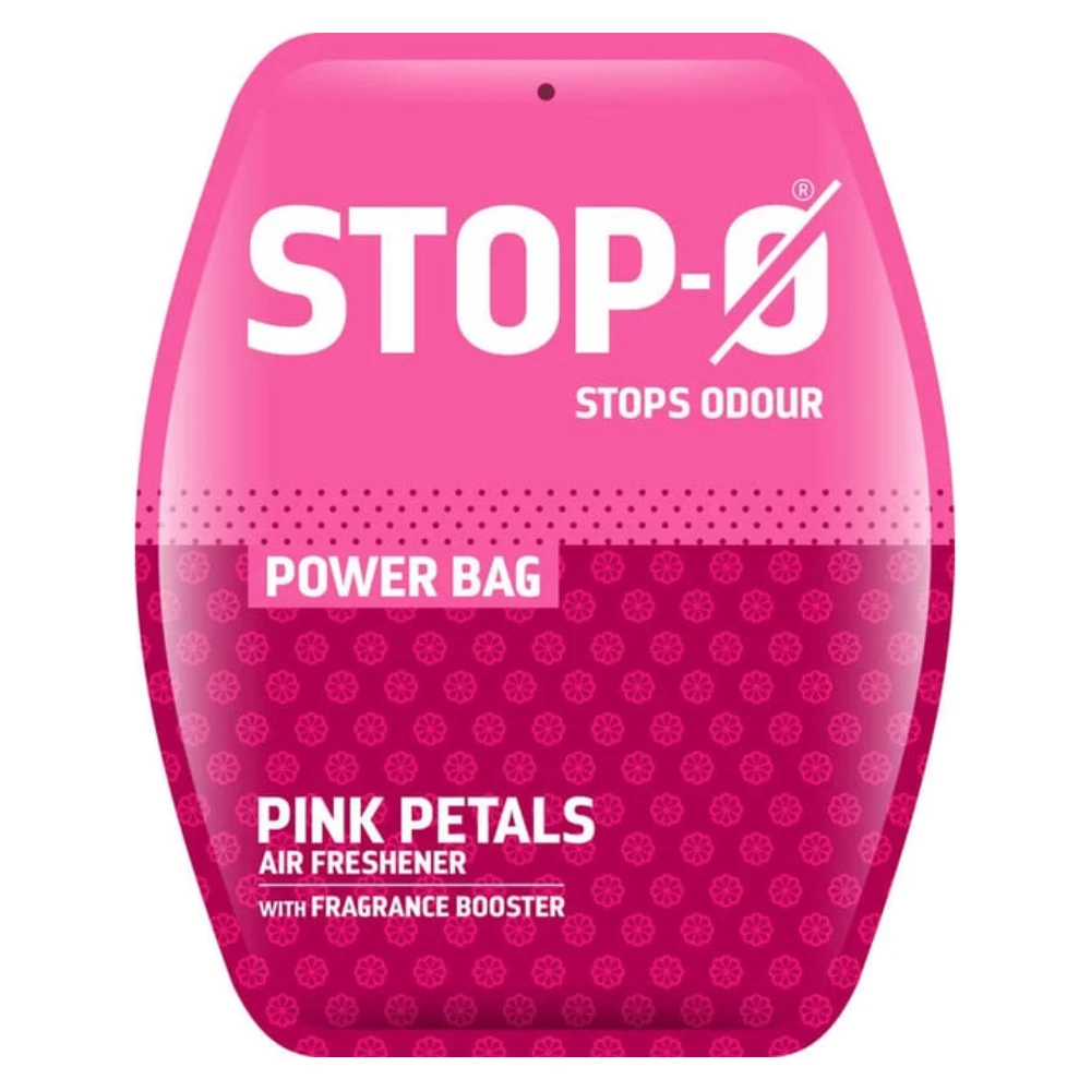 Stop-O Hanging Freshener Power Bag - Pink Petals (Pack of 8)