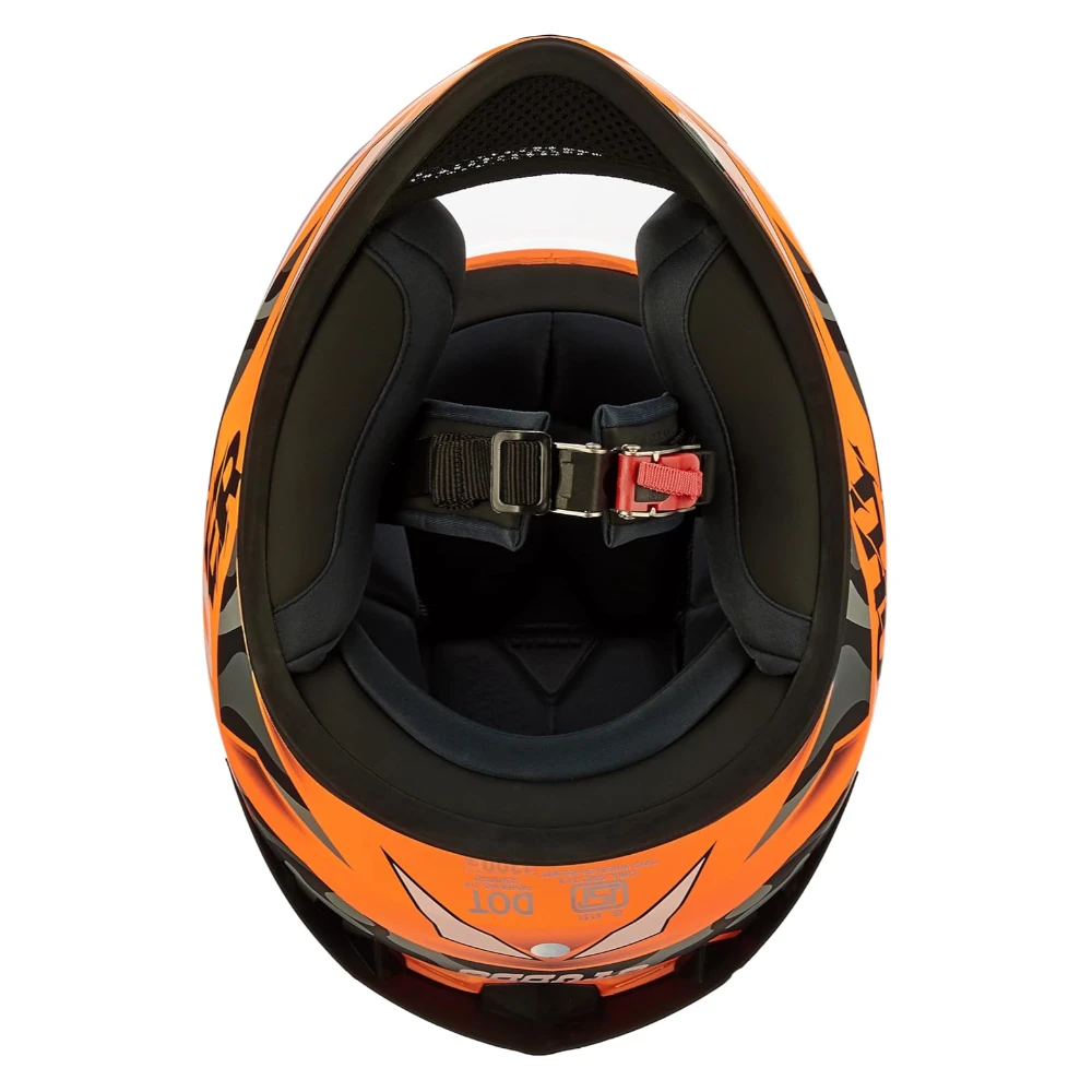 Studds Thunder Full Face Helmet D7 with Clear Visor (Matt Neon Orange N9, M)