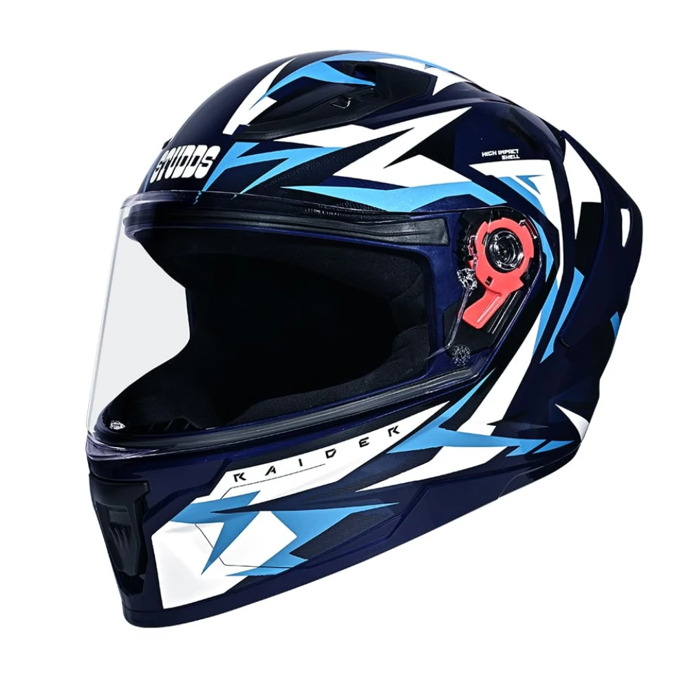 STUDDS Raider Skulpt ISI Certified Full Face Helmet for Men and Women with Spoilor and Clear Visor