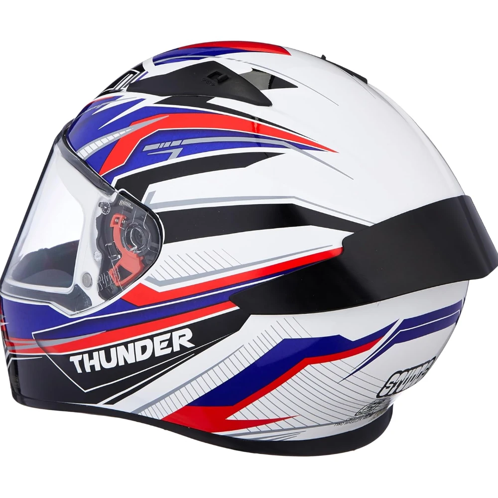 Studds Thunder Full Face Helmet D8 with Clear Visor (White N1, XL)