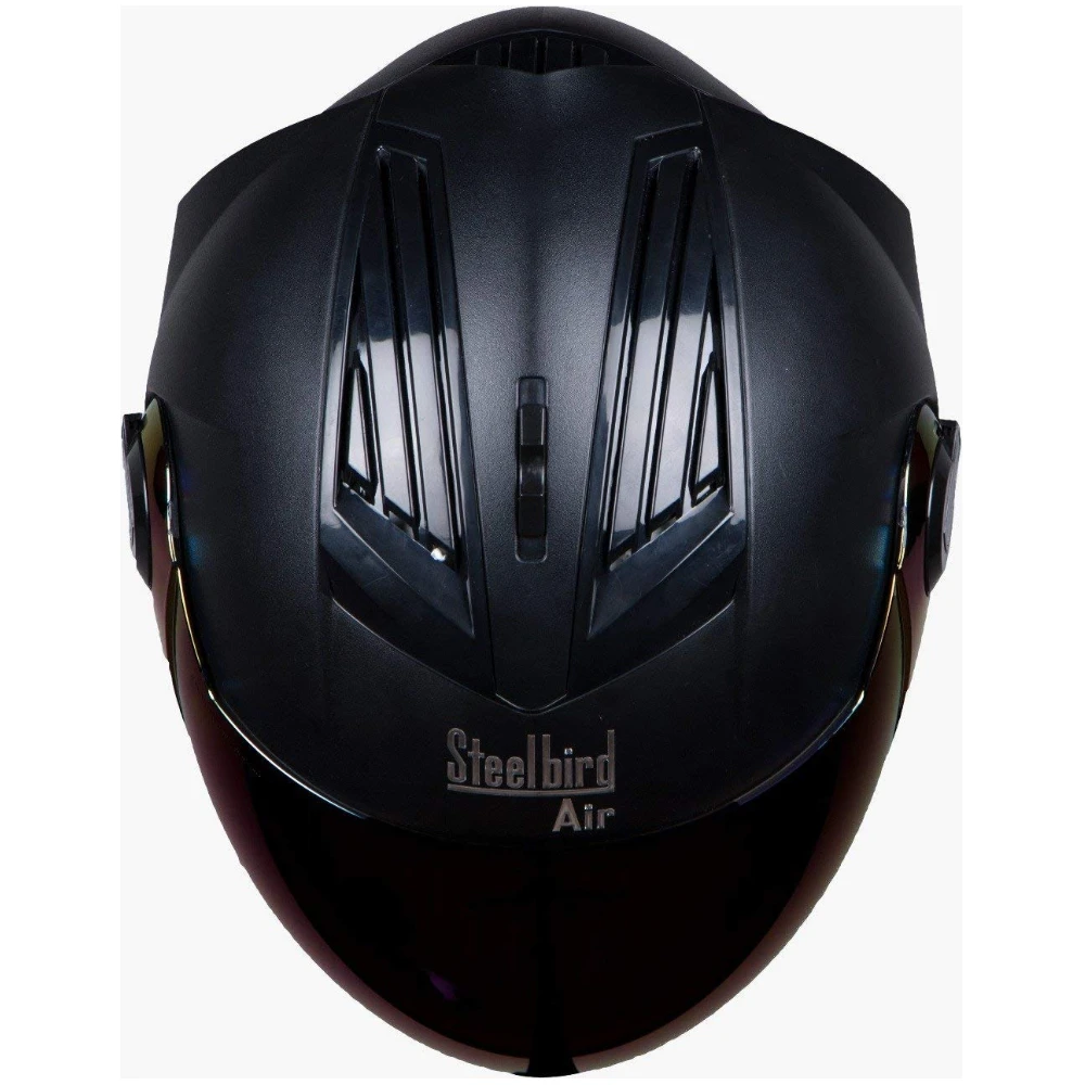 Steelbird SBA-2 Matt Black Helmet with Rainbow Visor, 580mm