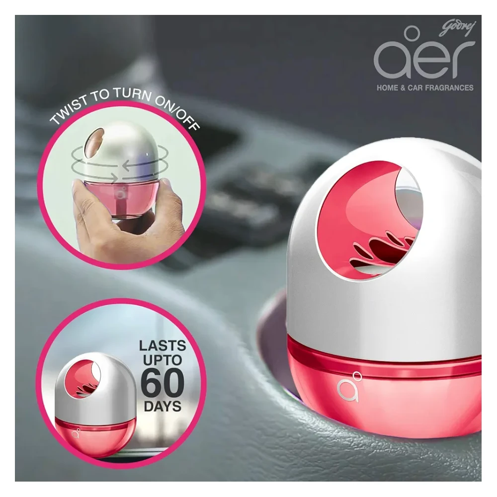 Godrej aer twist, Car Air Freshener - Petal Crush Pink (45g)