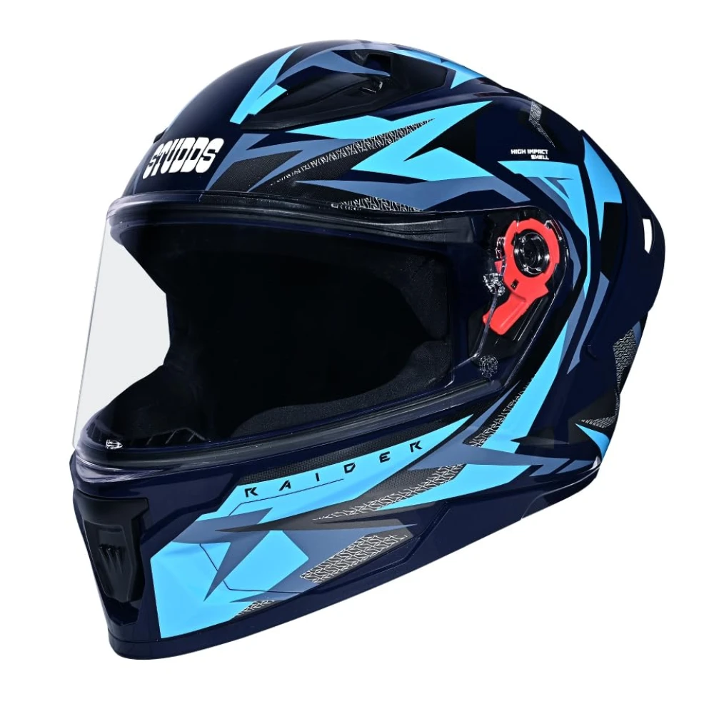 STUDDS Raider Skulpt ISI Certified Full Face Helmet for Men and Women with Spoilor and Clear Visor
