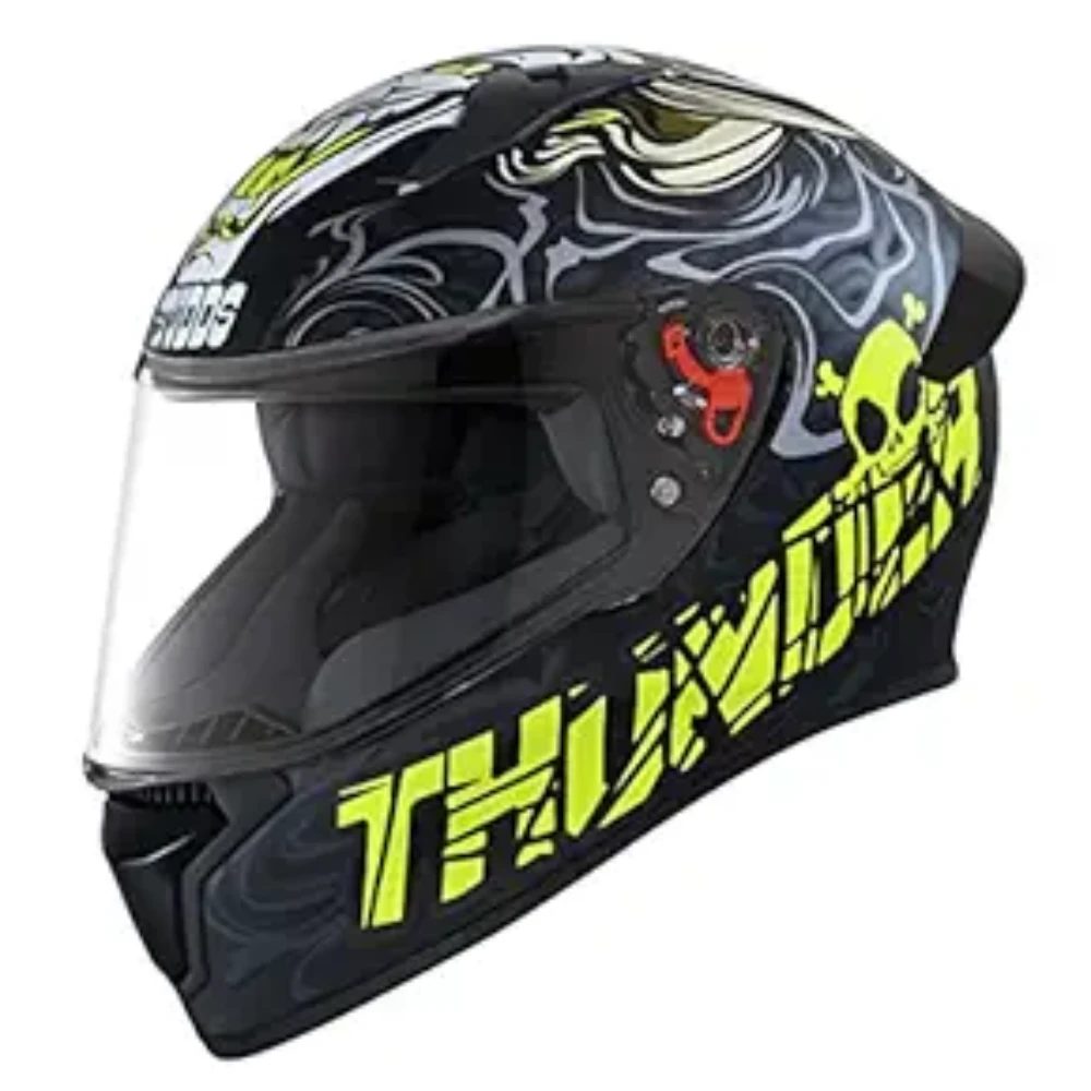 Studds Thunder Full Face Helmet D9 with Clear Visor (Matt Black N5, XL)