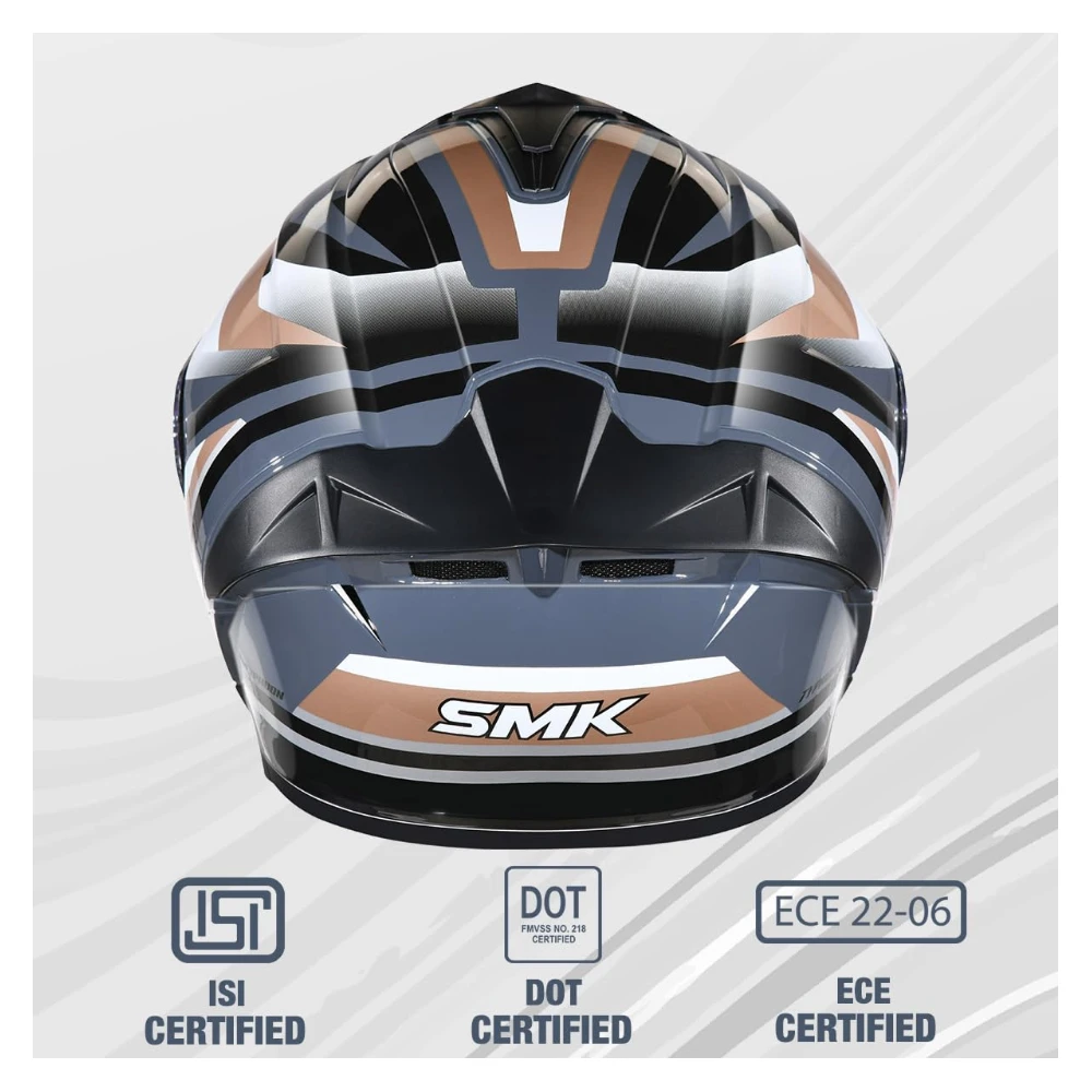SMK Typhoon Freeride ISI ECE & DOT Certified Full Face Dual Visor Helmet for Men and Women with Pinlock Fitted Clear Visor and Inner Sun Visor ( GL627 - 2XL )