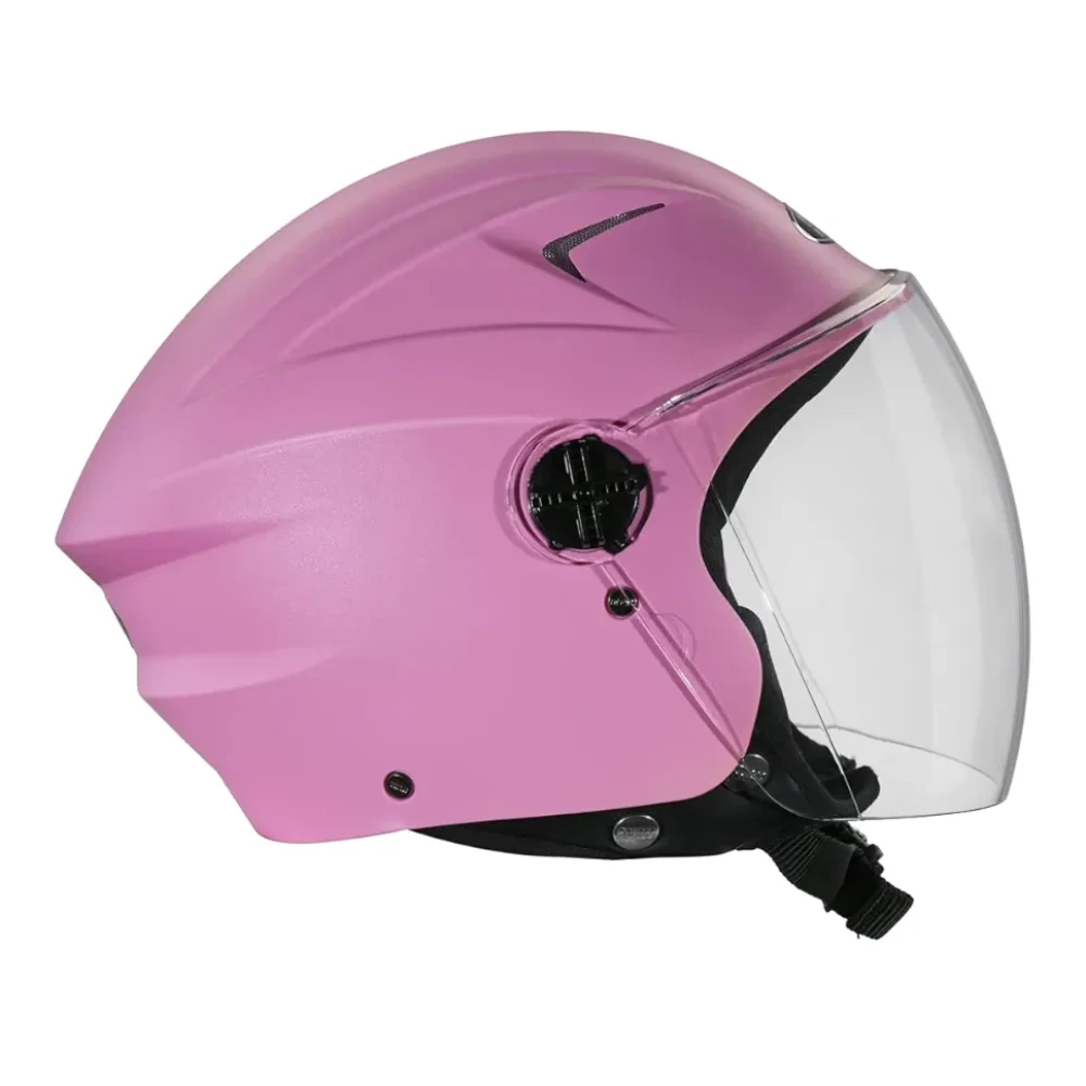 STUDDS RAY ISI Certified Open FACE Helmet for Men and Women with D - Ring Lock (Pink/L)