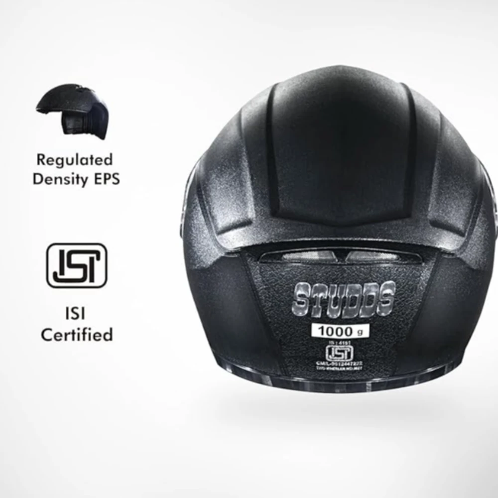 STUDDS Crest Eco ISI Certified Full Face Helmet for Men and Women with Clear Visor