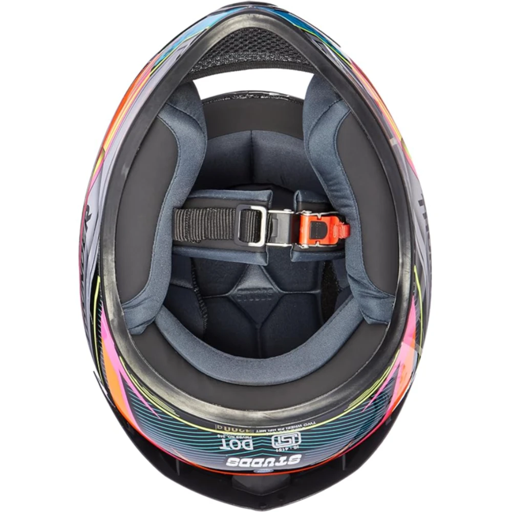 Studds Thunder Full Face Helmet D8 with Clear Visor (Black N10, XL)