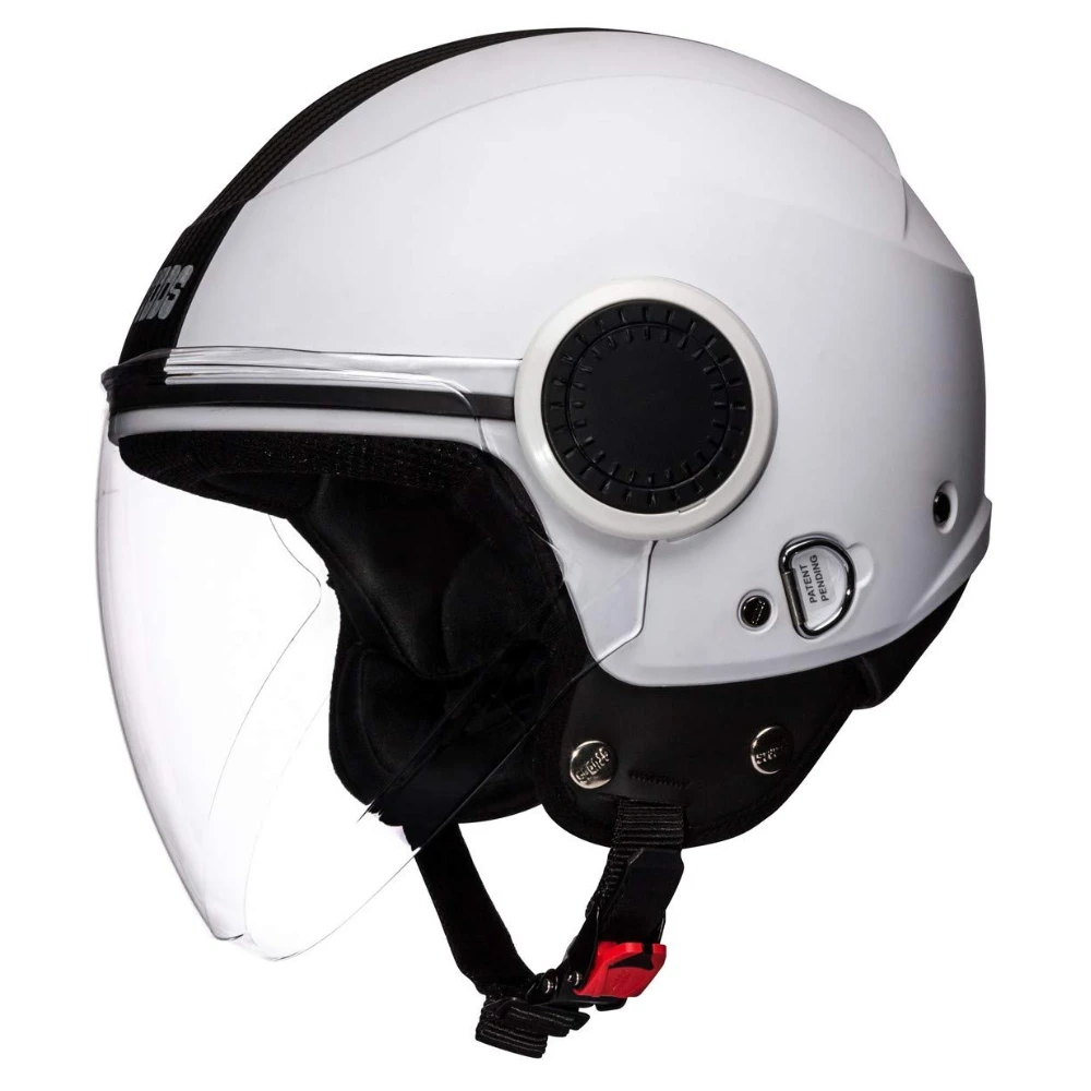 Studds Urban O/F Helmet WHI/BK Strip(M) | White Black