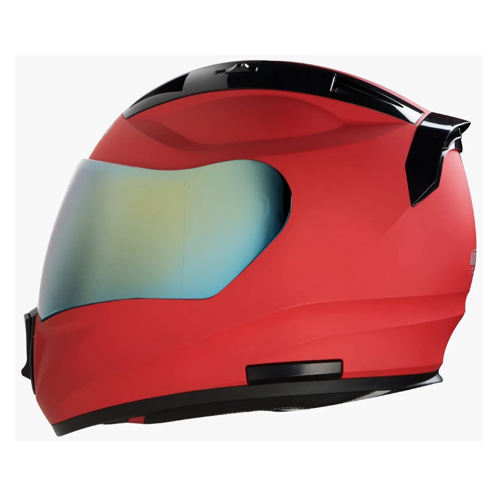 Steelbird SA-1 Aeronautics ISI Certified Full Face Helmet Fitted with Clear and Extra Chrome Visor(Matt Red, L)