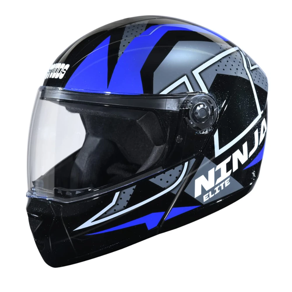 STUDDS Ninja Elite Super D6 FLIP-UP Full FACE Helmet N1 Black-L