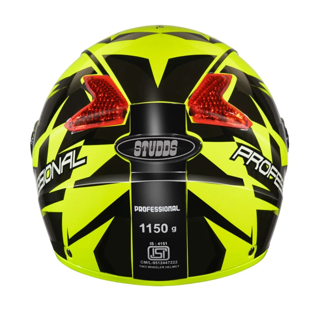 STUDDS Professional D1 Full FACE Helmet N9 Yellow-XL