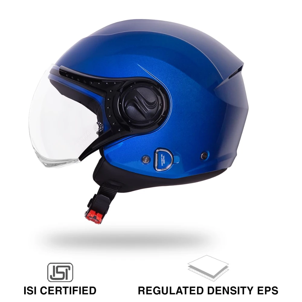 Studds Urban Dame ISI Certified Open Face Helmet for Women (Flame Blue - Xs)