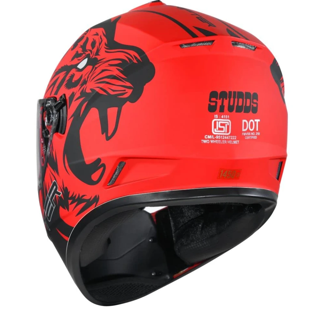 Studds Drifter Full Face Helmet Matt Red N9, Size: L(58-60cm)