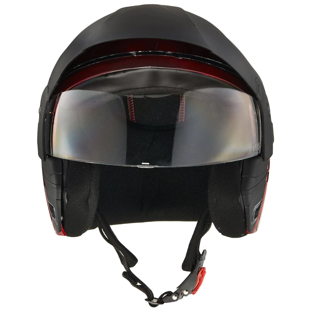 Studds Ninja Concept ECO Open Face Helmet Helmet (Cherry Red, Medium)