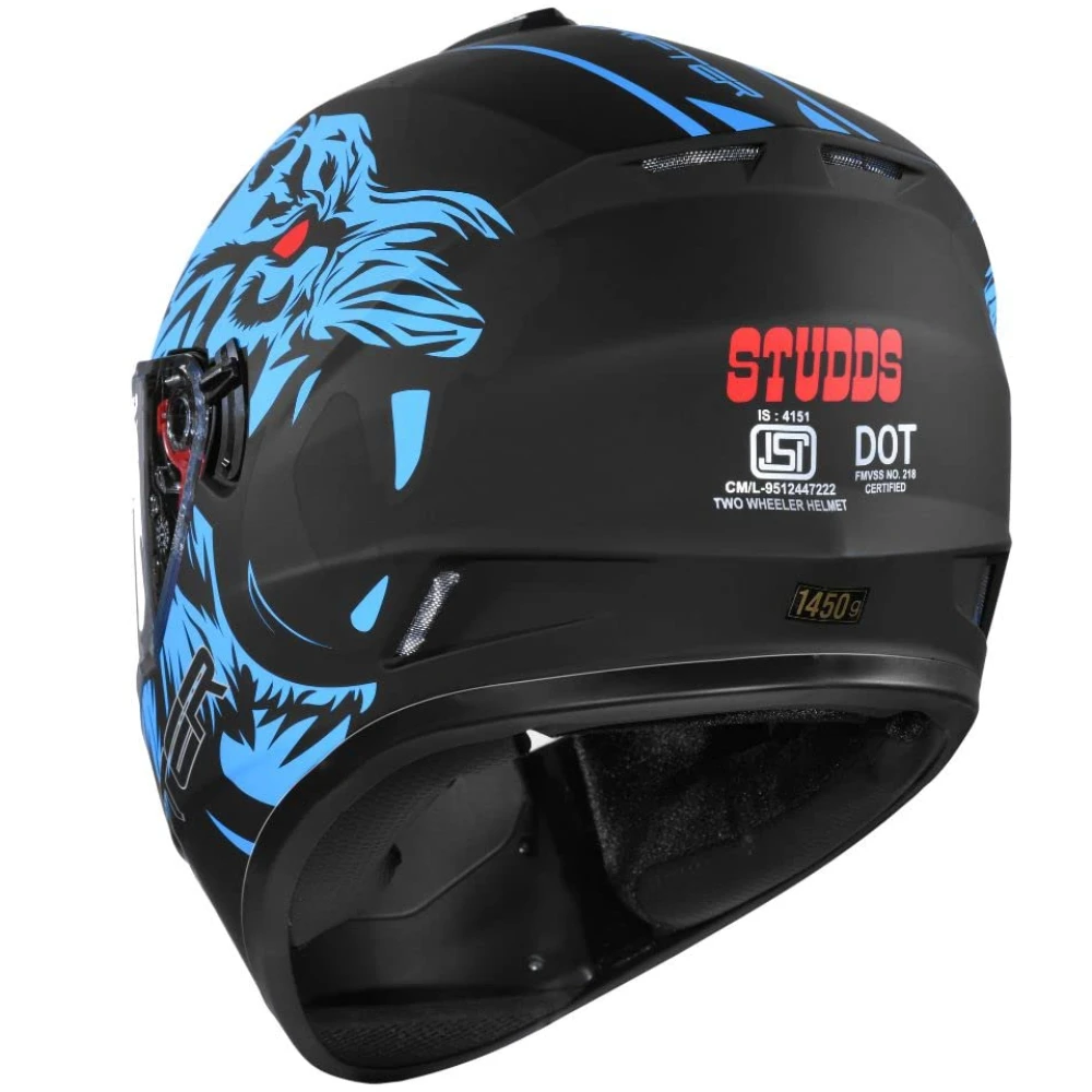 Studds Drifter Full Face Helmet Matt Black N1, Size: XL(60 cm)