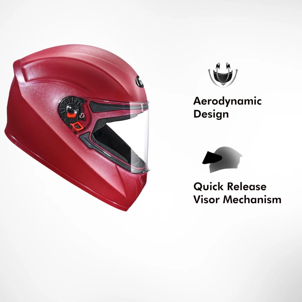 STUDDS Crest Eco ISI Certified Full Face Helmet for Men and Women with Clear Visor