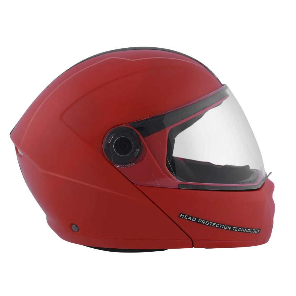 Studds Ninja ELITE Flip Up Full Face Helmet with Carbon Center Strip (Red, L)