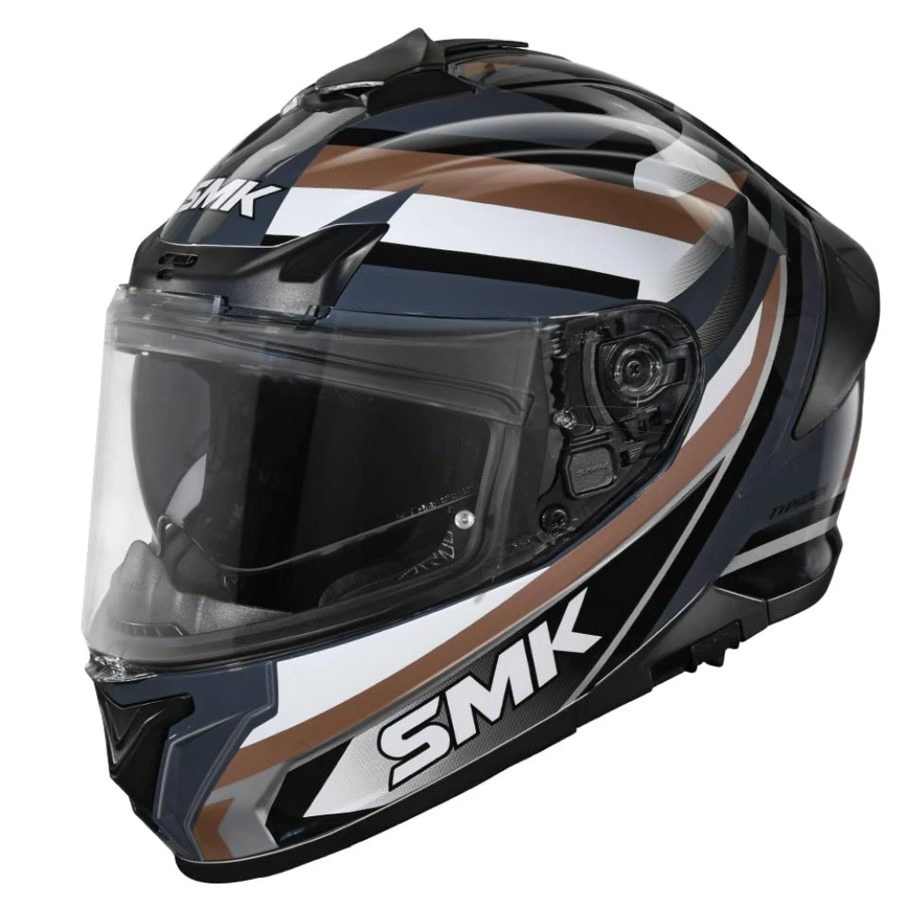 SMK Typhoon Freeride ISI ECE & DOT Certified Full Face Dual Visor Helmet for Men and Women with Pinlock Fitted Clear Visor and Inner Sun Visor ( GL627 - M )