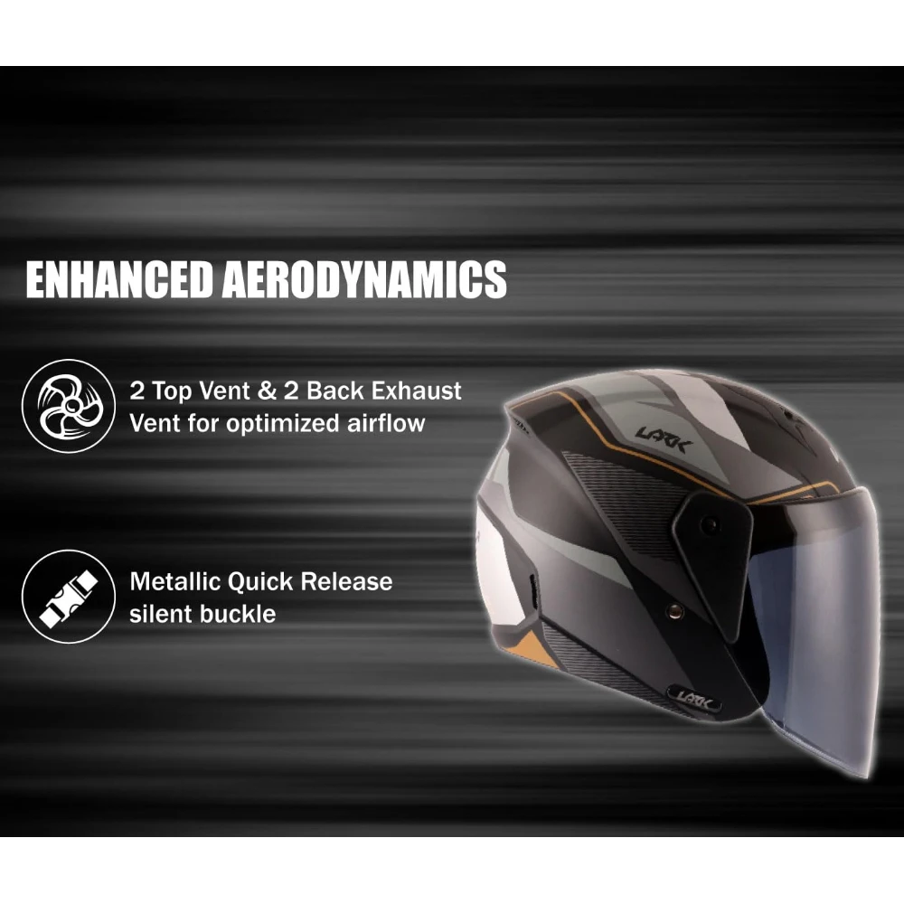 Vega Lark Legend Dull Black Silver Helmet-L