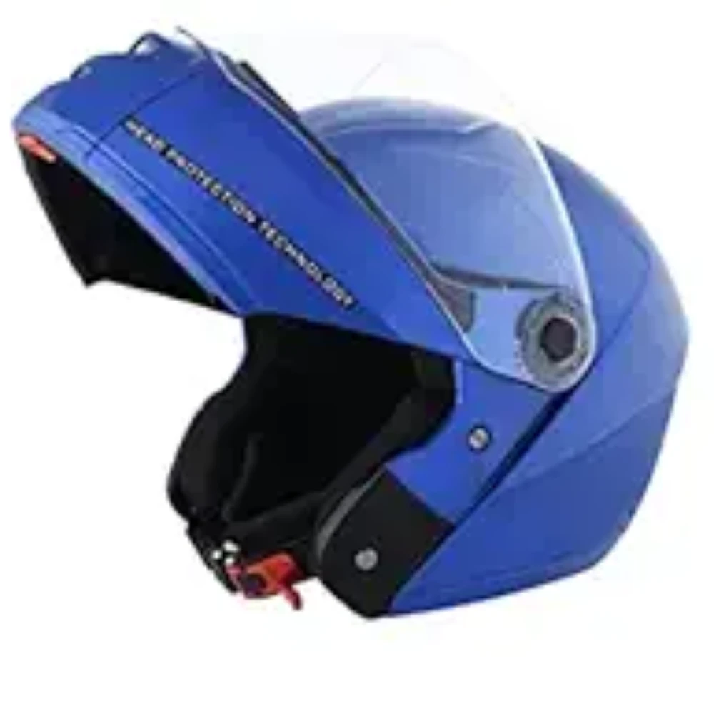 Studds Ninja Elite SUPER Flip Up Full Face Helmet (Flame Blue, XL)